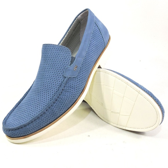 GOODMAN ?? MENS BLUE SOFT NUBUCK COMFORT SUMMER LOAFERS